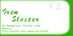 iren sleiter business card